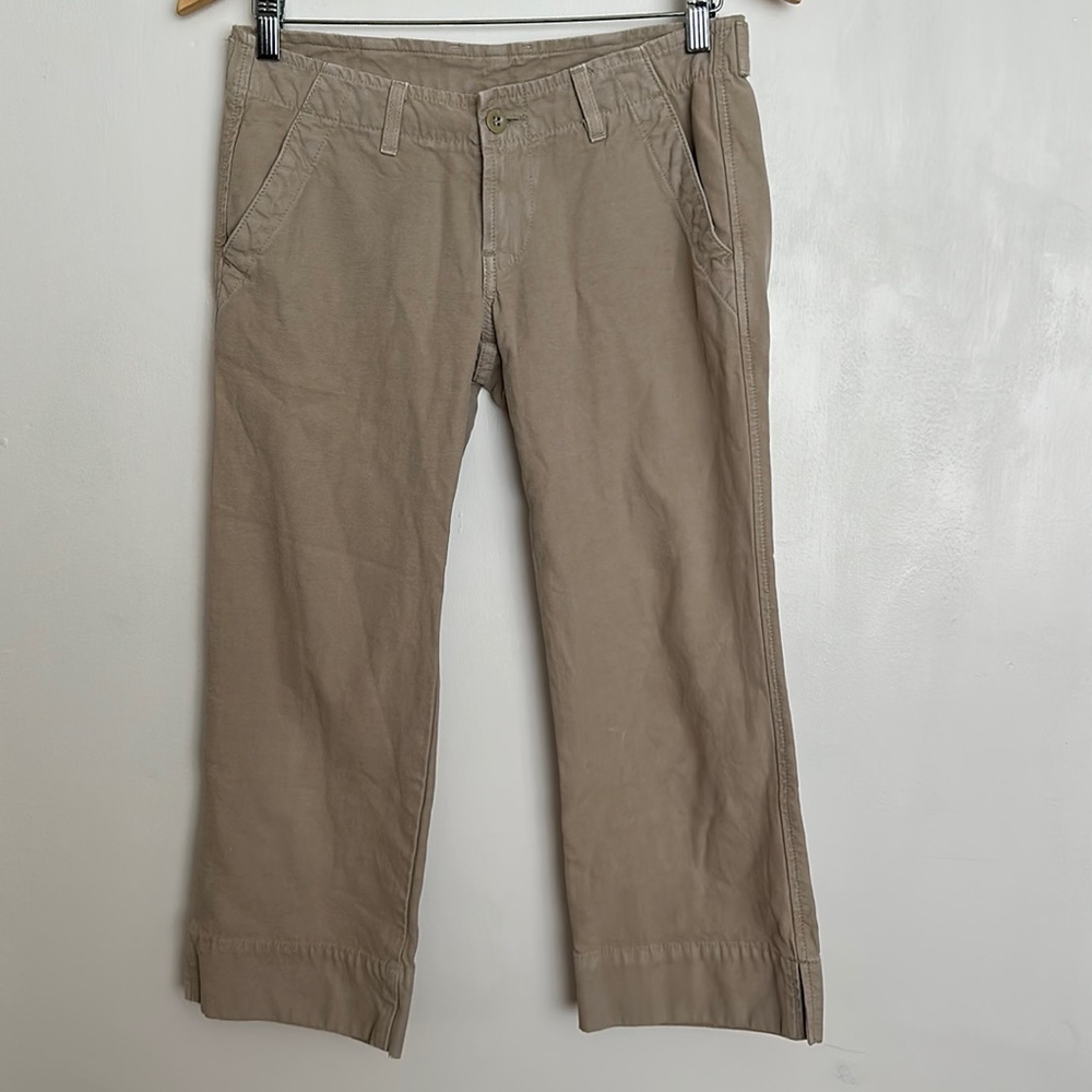 Lucky Brand Dungarees Military Crop Khaki
